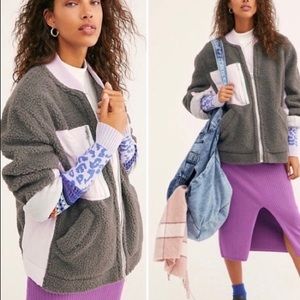 Free People - Rivington Sherpa Jacket - Gray/Lilac